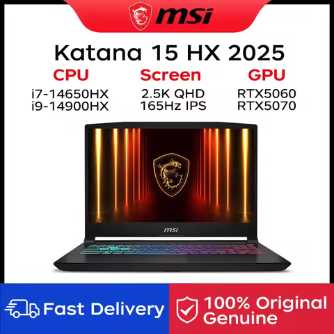 2025 MSI Katana 15 HX Gaming Laptop 15.6 Inch 2.5K QHD 165Hz IPS Screen Notebook i9-14900HX 32GB 2TB