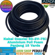 ENDWELL Cable Coaxial 15 Yards Aluminium Foil Foam 5C 2V 75 Ohm untuk TV Kabel Signal AV Antena + Jack Antenna Male