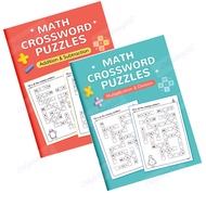 Math Crossword Puzzles Worksheet Book | Addition Subtraction Multiplication Division | 20 Puzzles