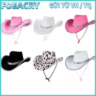 FOEACRY Cowgirl Hat Sequin Funny Cosplay Costume Party Performance Sequin Cowgirl Hats