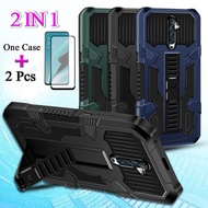 "2 IN 1 For OPPO Reno 2F Reno 2Z Phone Case Sliding support Hard Case Protection Camera With Two Piece Curved Ceramic Screen "