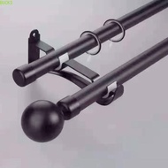 BUCKS Curtain Rods Ends Caps Household 2pcs Hollow Out Decorative Iron Roman Rod Head