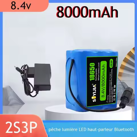 Batterie Au Lithium 8.4V 8Ah 2s3p 18650, BMS Intégré Pour Lumières De Vélo 7.4V 8.4V, Lumières De Pê