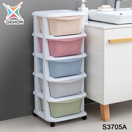 Oxihom Lemari Pakaian Plastik Laci Plastik Susun Drawer Storage Cabinet Plastic 5 Laci