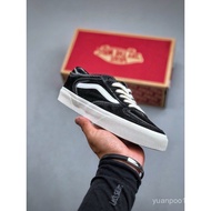 Kasut kanvas hitam berlapis suede gaya retro Amerika Vans untuk lelaki dan wanita, kasut kasual untu