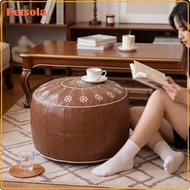 petsola Cushioned Top Leather-Like Ottoman Stool Seating Furniture Round Storage Ottoman Soft-Sided 
