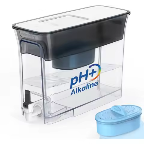 Slim Alkaline Water Filter Dispenser, Large 35-Cup, Up to PH 9.5, Healthy, Clean & Toxin-Free Minera