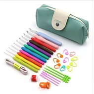 Jarum Kait Set Crochet DIY Crochet Hook Set Needles Stitches Wool Crocheted Knitting Craft Case TPR 