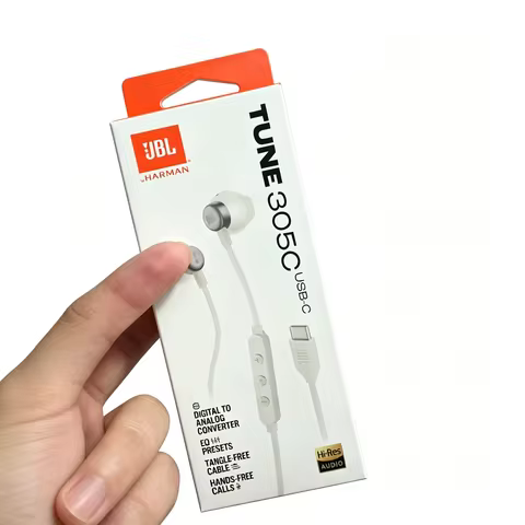 JBL TUNE 305C Type-C Wired in-ear headphones with heavy subband mic control heavy bass hands-free ca