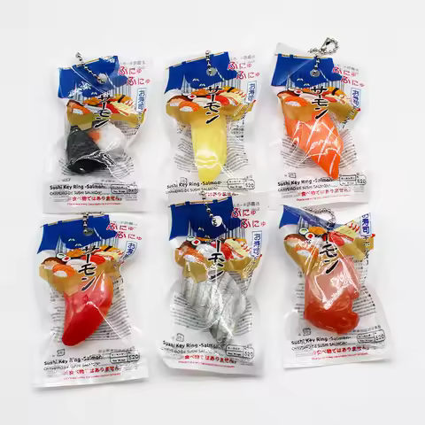 Realistic Japanese sushi keychain creative food play Japanese cuisine sushi pendant rice ball salmon