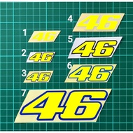 Sticker 46 outline White/Blue/Black Sticker motor #46 #fluorescent #rossi #vr46