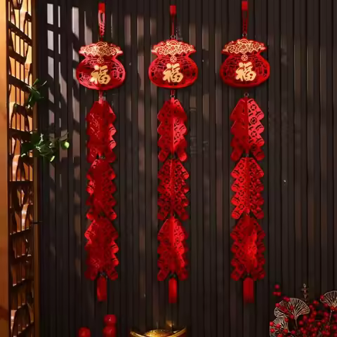 NEW 2026 Year Of The Horse Spring Festival Firecracker Pendant Chinese New Year Lucky Character Pend