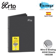 Campap Arto Wire-O Black Paper A5 Sketch Book - 140gsm/40's (Suitable For Mandala and Zentangle Art)