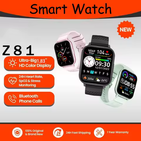 New Z81 Voice Calling Smart Watch Ultra-big 1.83'' HD Screen 24H Health Monitor 100+ Sports Modes 20