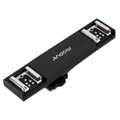 Andoer Dual Hot Shoe Flash Speedlite Light Bracket Splitter for Canon 7DII 70D 5DR 5DRS 5DIII 6D DSL