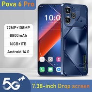 Smartphone Pova6Pro Android 16+1T Source Available for Dropshipping HD Screen