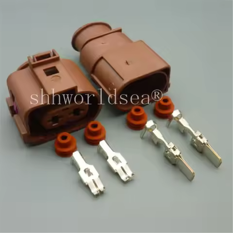 1Set 2 Pin 6.3MM Car Parking Brake Motor Wiring Harness Connector Plug Cables for Audi A6 C6 Allroad