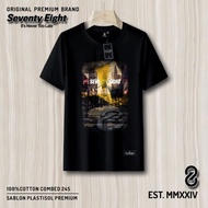 Seventy Eight Cool Adult Men's Distro T-Shirt Bandung Combed 24s Casual Comfortable Standard Black S