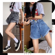 Y2 style ️ Super Slimmer Look-Two Wear Buttonable Denim Shorts Y2style Design Loose Korean Version M
