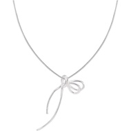 Kalung busur untuk wanita kalung reben kalung loket hati busur perhiasan kalung busur manis comel DO