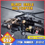M38-B1012 Blackbird Helicopter Military Aircraft Building Block Model Toy Children Boy Assembly Game