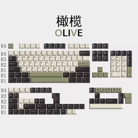 GMK olive 163 key ABS two-color molding keycap cherry height keycaps
