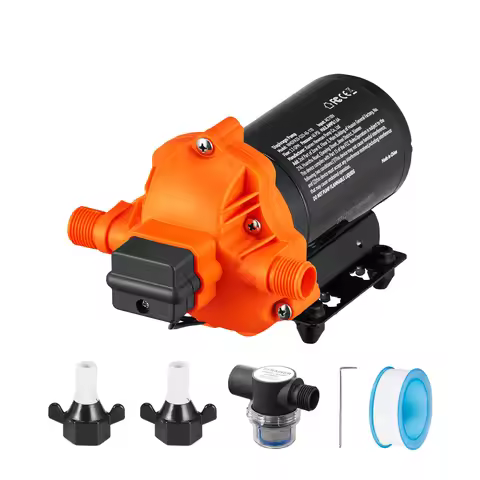 SucceBuy RV Water Pressure Diaphragm Pump 3.3GPM / 3.5GPM / 5.5GPM Adjustable Priming Sprayer Pump f