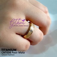 cincin titanium gold stainless steel premium bagus banget untuk tunangan pasangan sendiri couple untuk hadiah pacar terkasih mewah untuk pria wanita remaja muda mudi yang di mabuk asmara temurah grosir aksesoris CNT010