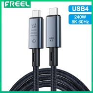 FREEL Thunderbolt 4 USB4 Cable 1M ,Ultra HD 8K@60Hz 240W Charging 40Gbps Data Transfer Compatible with External for MacBook Pro M1 iPad Galaxy S22 Mac Mini External SSD eGpu