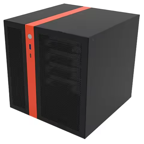 Chassis 4-Bay NAS Case 12.8L for ITX SFX PSU Hot-Swap 75mm Cooler 225mm Low-Profile GPU Mini Server