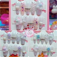 100% Real Gel Nails Aurora White Work Attached With Accessories (If You Want To Change The Shape Of 