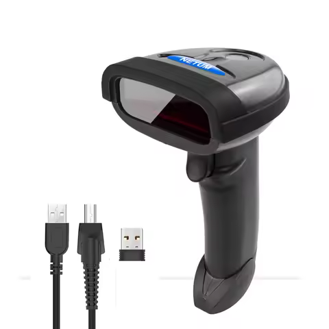 NETUM Wireless Barcode Scanner 2.4G Wireless 1D Laser Barcode Scanner Handheld Barcode Reader for Co