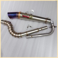 ✟ ☽ ◊ Highmount conical pipe daeng sai4 51mm exhaust Muffler open Spec for xrm 125 wave 125 xrm 100