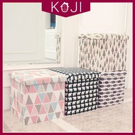 KOJI Foldable Footstool Storage Ottoman Square Cube Coffee Table Multipurpose Footrest Stool for Bedroom and Living Room