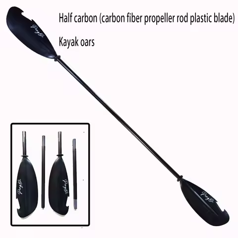 PengYi-Carbon Kayak Paddles, Kayaking Oars for Boating, Carbon Fiber Shaft, Black Plastic Blades, 90