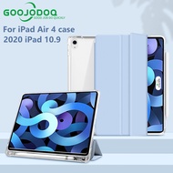 GOOJODOQ Cho iPad Air 4 Ốp Lưng 2020 Mới Cho iPad 4 10.9 Inch Ốp Lưng Bút Trong Suốt Mờ Ốp Da Có Rãn