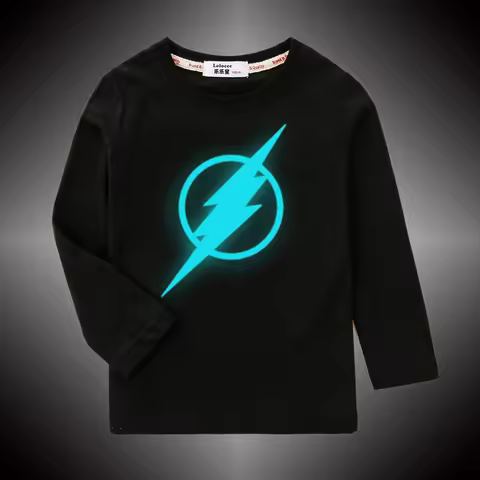 Aimi Lakana Kids Lightning Costume Boys Long Sleeve Shirt Flash Print T-shirt Spring Autumn Cotton T