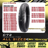 TAYAR MOTORSIKAL CMI C-72 TYRE 60, 70 ,80, 90, 100, 110, 120, 140 -14, 16, 17, 18 (BUNGA DIAMOND PAT