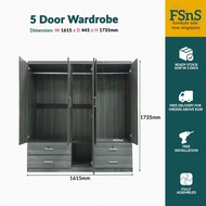 SG Ready Stock New 5 Doors Wardrobe (NSO Colour)