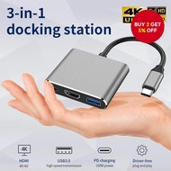 3 in 1 USB C Hub HDMI 4K UHD Type C to USB 3 1 Fast Charging Adapter for MacBook Air Stable Pro
