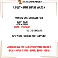 Live A4 Ultra 49mm Smart Watch With Android System Playstore 2GB RAm 16GB Rom Wifi Gps Compass Camer