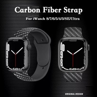 Strap For Apple Watch Band 44mm 40mm 45mm 41mm 49mm 42mm silicone watchband Carbon Fiber bracelet iWatch series 7 6 3 SE 8 ultra