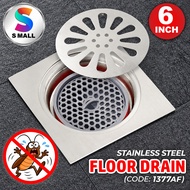 [6 inch x 6 inch] STAINLESS STEEL FLOOR GRATING trap drainer Cover with filter Anti-Cockroach (1377A