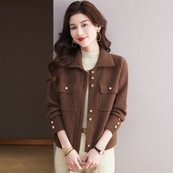old money shirt old money style women old money outfit French-style Lapel Knitted Cardigan - Autumn/