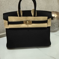 愛馬仕 Hermès birkin 25 黑色淡金釦 全新全配