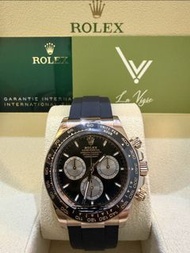 (Sold) 2025年極新無磨 Rolex 126515 126515LN Rose Gold Black Dial Oysterflex Daytona