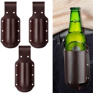 【AiBi Home】-3PC Classic Beer Holster Great Gadget, Perfect Beer Gift for Men of All Ages, Espresso Brown Leather, Holster Easy Install Easy to Use