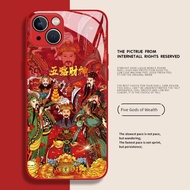 新年手机壳 财神爷手机壳 Sarung pelindung telefon bimbit lima arah untuk Xiaomi 14 God of Wealth 13ultra Redmi k