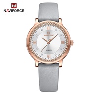 Naviforce นาฬิกาข้อมือผู้หญิงแฟชั่น NF5036 สายหนัง กันน้ำ ระบบอนาล็อก