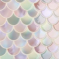 CRE8TIVE Tile Stickers Bathroom Waterproof Pack of 16 Adhesive Film Fan-Shaped Tile Stickers Kitchen